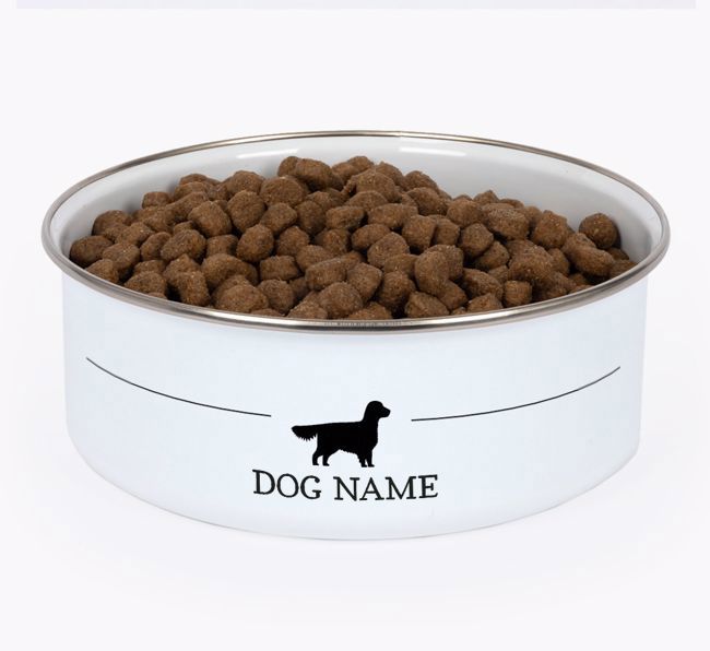 Silhouette: Personalised {breedFullName} Enamel Dog Bowl